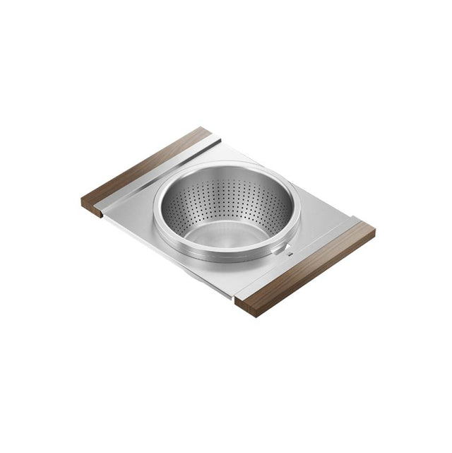 Home Refinements by Julien - Serving Brd, Bowl And Colndr For 17In Sink, Walnut Handles, 12X18X4