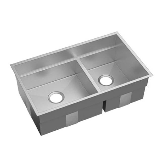 Smartstation Sink Undermount, No Acc., Double L18X18X10 R12X18X10