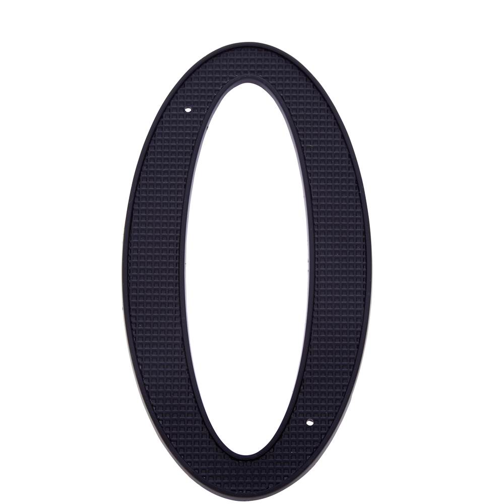 JVJ Hardware - 4'' Black Finish Zinc Alloy House Number ''0'', Composition Zamac - Black