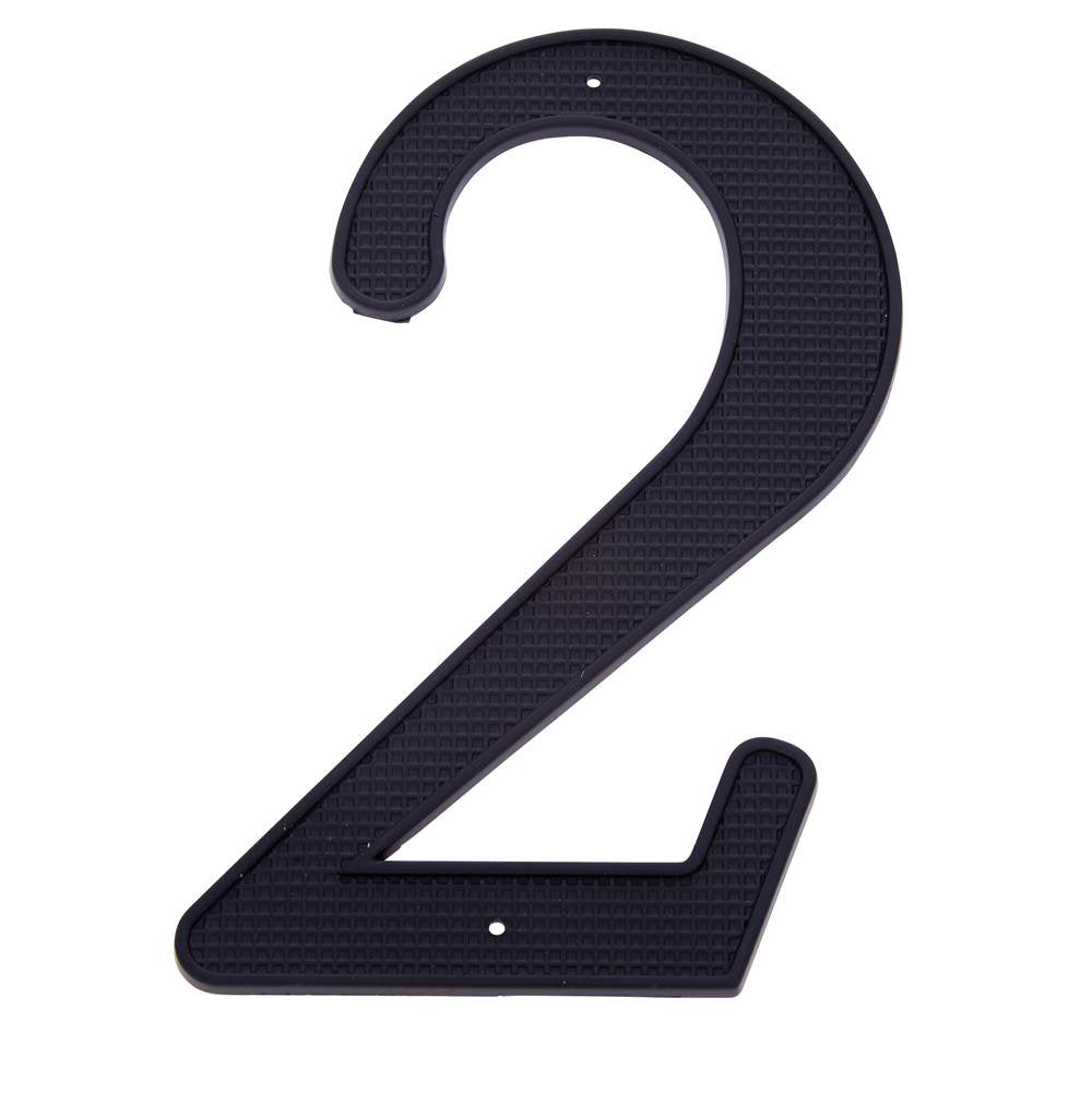 JVJ Hardware - 4'' Black Finish Zinc Alloy House Number ''2'', Composition Zamac - Black