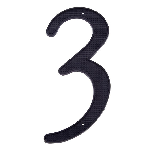 JVJ Hardware - 4'' Black Finish Zinc Alloy House Number ''3'', Composition Zamac - Black
