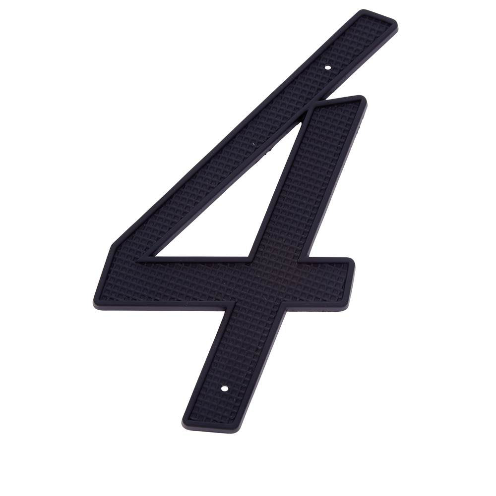 JVJ Hardware - 4'' Black Finish Zinc Alloy House Number ''4'', Composition Zamac - Black