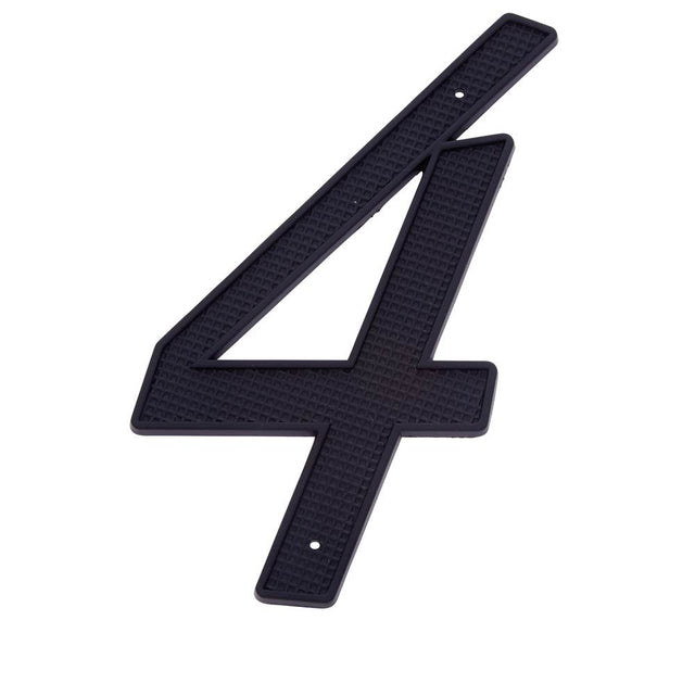 JVJ Hardware - 4'' Black Finish Zinc Alloy House Number ''4'', Composition Zamac - Black