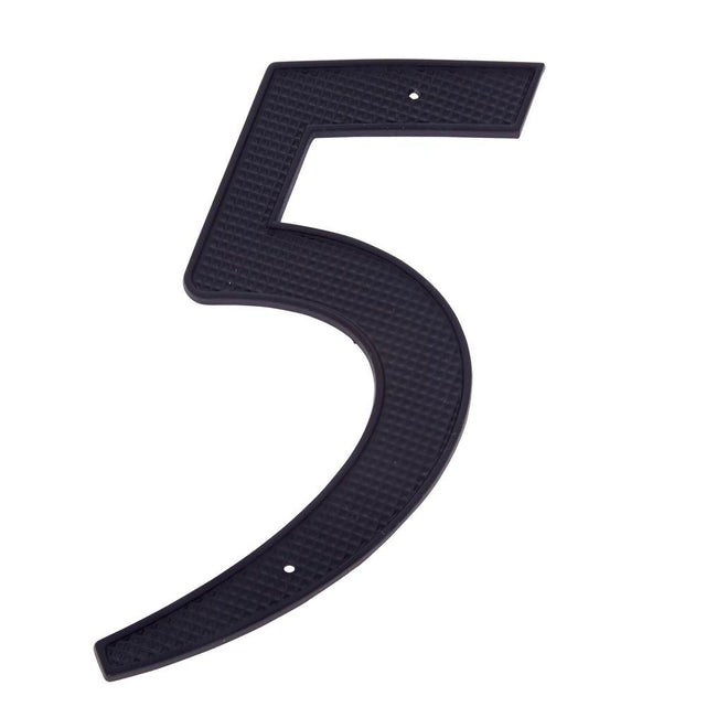 JVJ Hardware - 4'' Black Finish Zinc Alloy House Number ''5'', Composition Zamac - Black