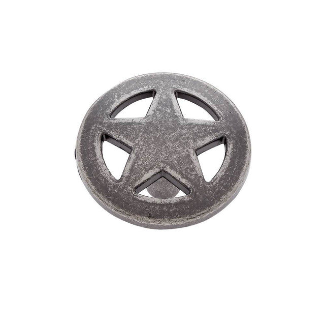 JVJ Hardware - Lone Star Collection Antique Nickel Finish 1-1/2'' Medium Star Knob, Composition Zamac - Antique Satin Nickel
