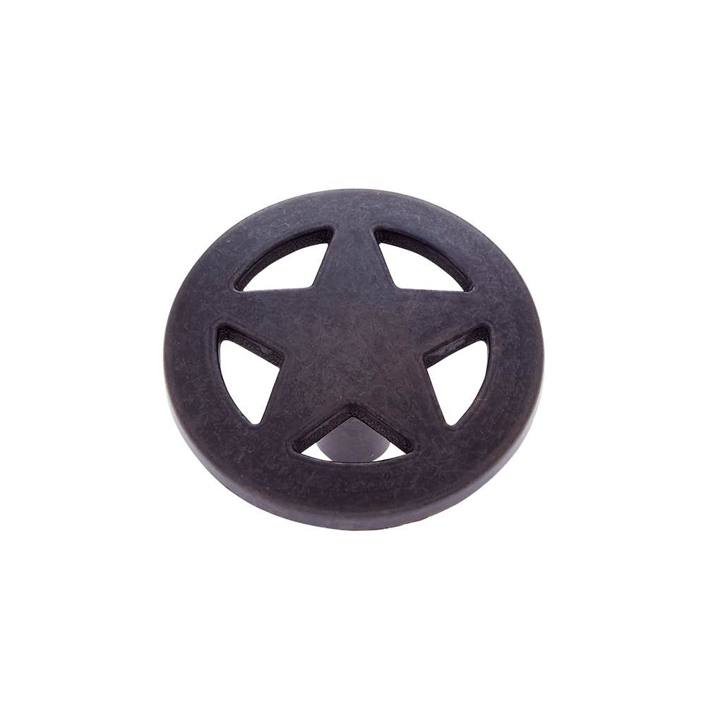 JVJ Hardware - Lone Star Collection Oil Rubbed Bronze Finish 1-1/2'' Medium Star Knob, Composition Zamac - Oil Rubbed Bronze