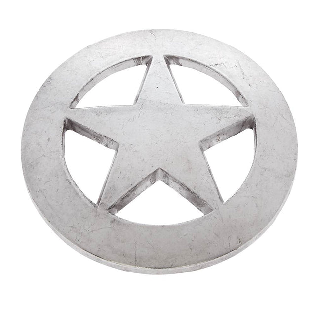 JVJ Hardware - Lone Star Collection Old Silver Finish 2-1/8'' c/c (2-1/2'' OA) Large Star Knob, Composition Zamac - Satin Nickel