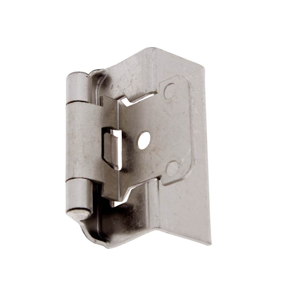 JVJ Hardware - Satin Nickel Full Wrap Overlay Self Closing Hinge (Pair), Composition Steel - Satin Nickel