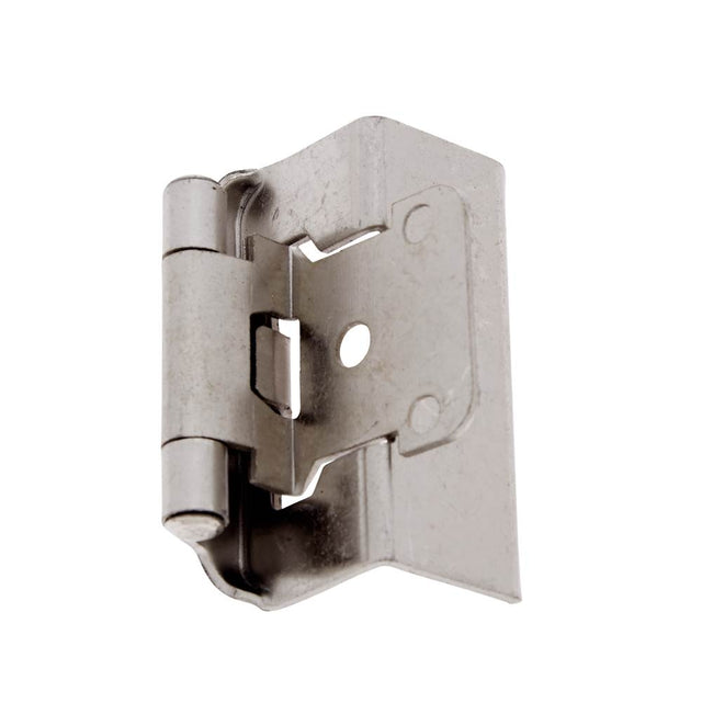 JVJ Hardware - Satin Nickel Full Wrap Overlay Self Closing Hinge (Pair), Composition Steel - Satin Nickel
