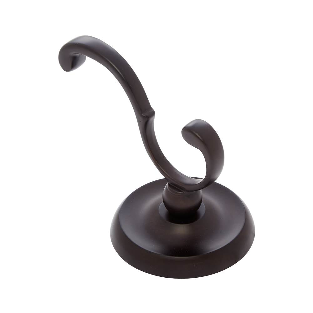 JVJ Hardware - Paramount Series Oil Rubbed Bronze Finish Deco Robe Hook C/S, Composition Solid Brass - Oil Rubbed Bronze
