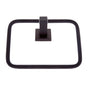 JVJ Hardware - Milan Series Matte Black Finish Squared Towel Ring, Composition Zinc & Stainless Steel - Matte Black