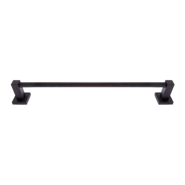 JVJ Hardware - Milan Series Matte Black Finish 18'' Towel Bar Set, Composition Zinc & Stainless Steel - Matte Black