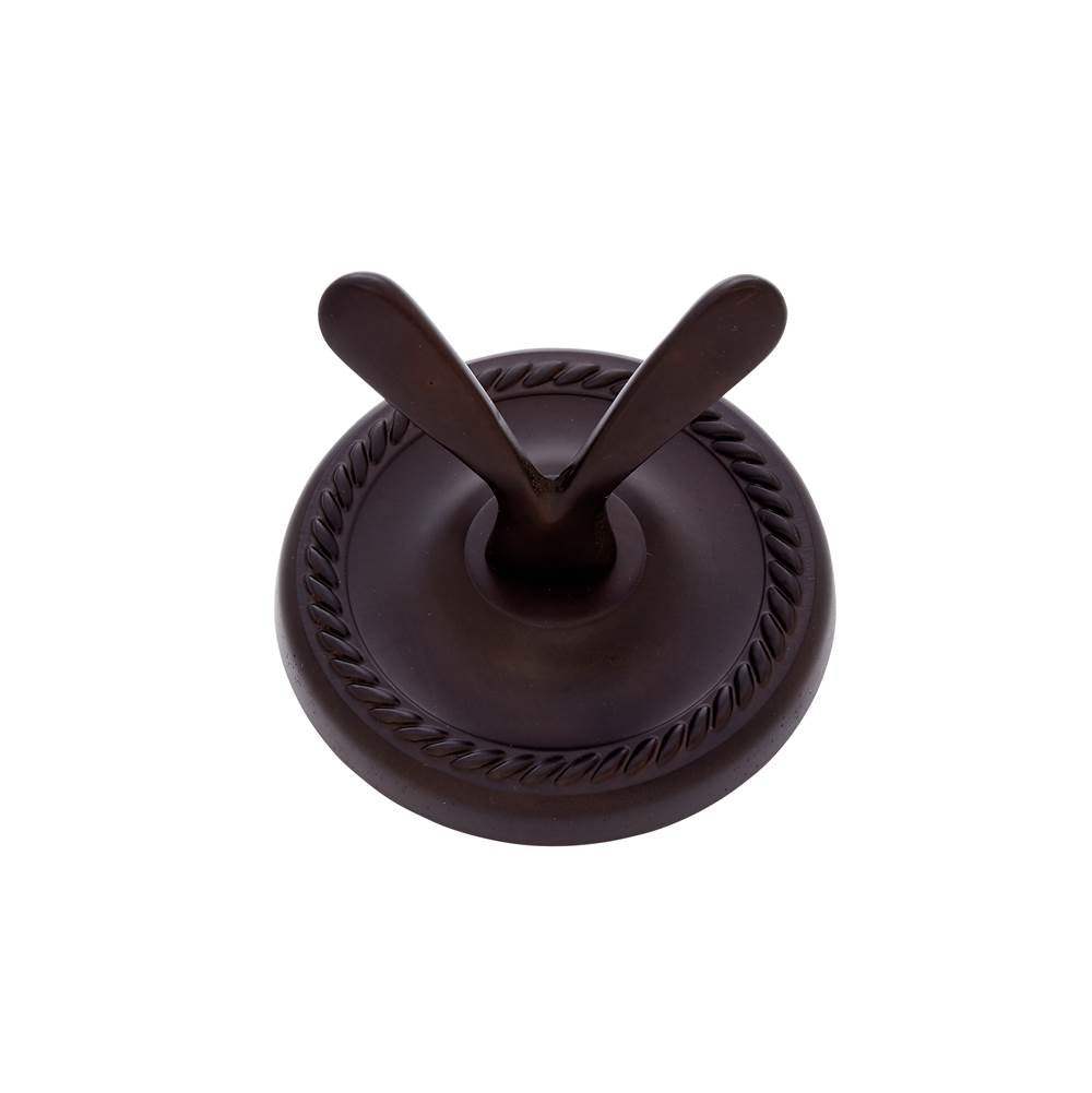 JVJ Hardware - Prestige Series Oil Rubbed Bronze Finish Double Robe Hook C/S, Composition Solid Brass - Oil Rubbed Bronze