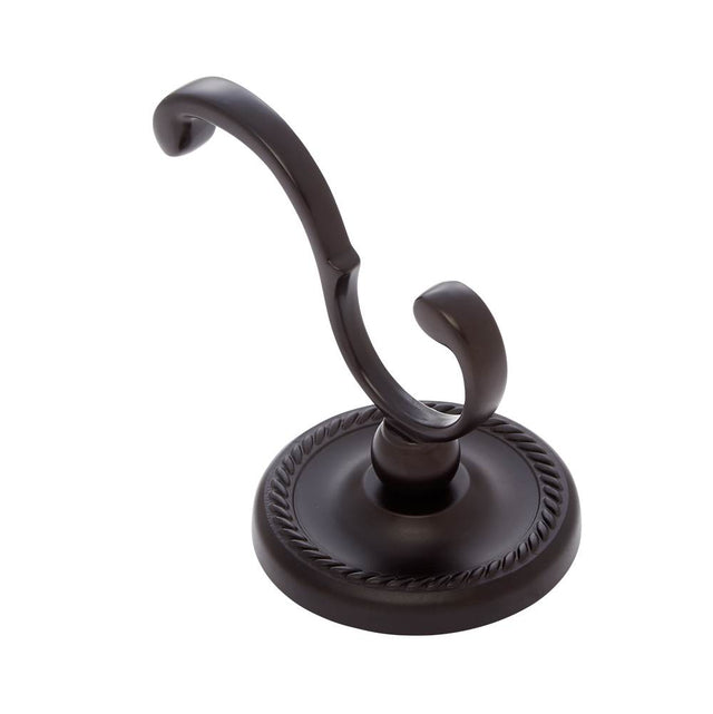 JVJ Hardware - Prestige Series Oil Rubbed Bronze Finish Deco Robe Hook C/S, Composition Solid Brass - Oil Rubbed Bronze
