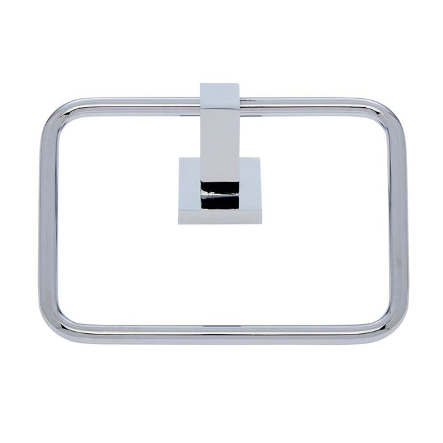 JVJ Hardware - Milan Series Polished Chrome Finish Squared Towel Ring, Composition Zinc & Stainless Steel - Polished Chrome