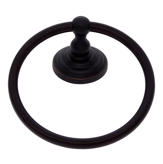 JVJ Hardware - Highland Series Oil Rubbed Bronze Finish Towel Ring C/S, Composition Zamac - Oil Rubbed Bronze