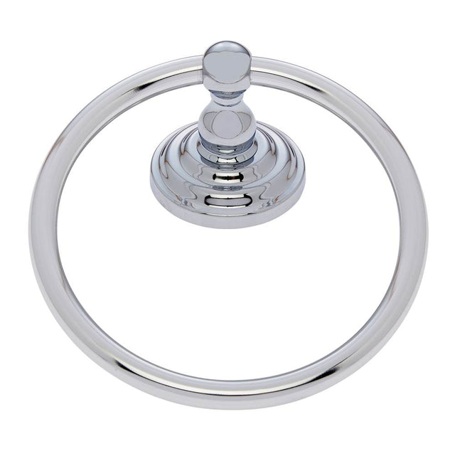 JVJ Hardware - Highland Series Polished Chrome Finish Towel Ring C/S, Composition Zamac - Polished Chrome