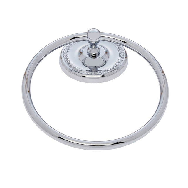 JVJ Hardware - Prestige Series Polished Chrome Finish Towel Ring C/S, Composition Solid Brass - Polished Chrome