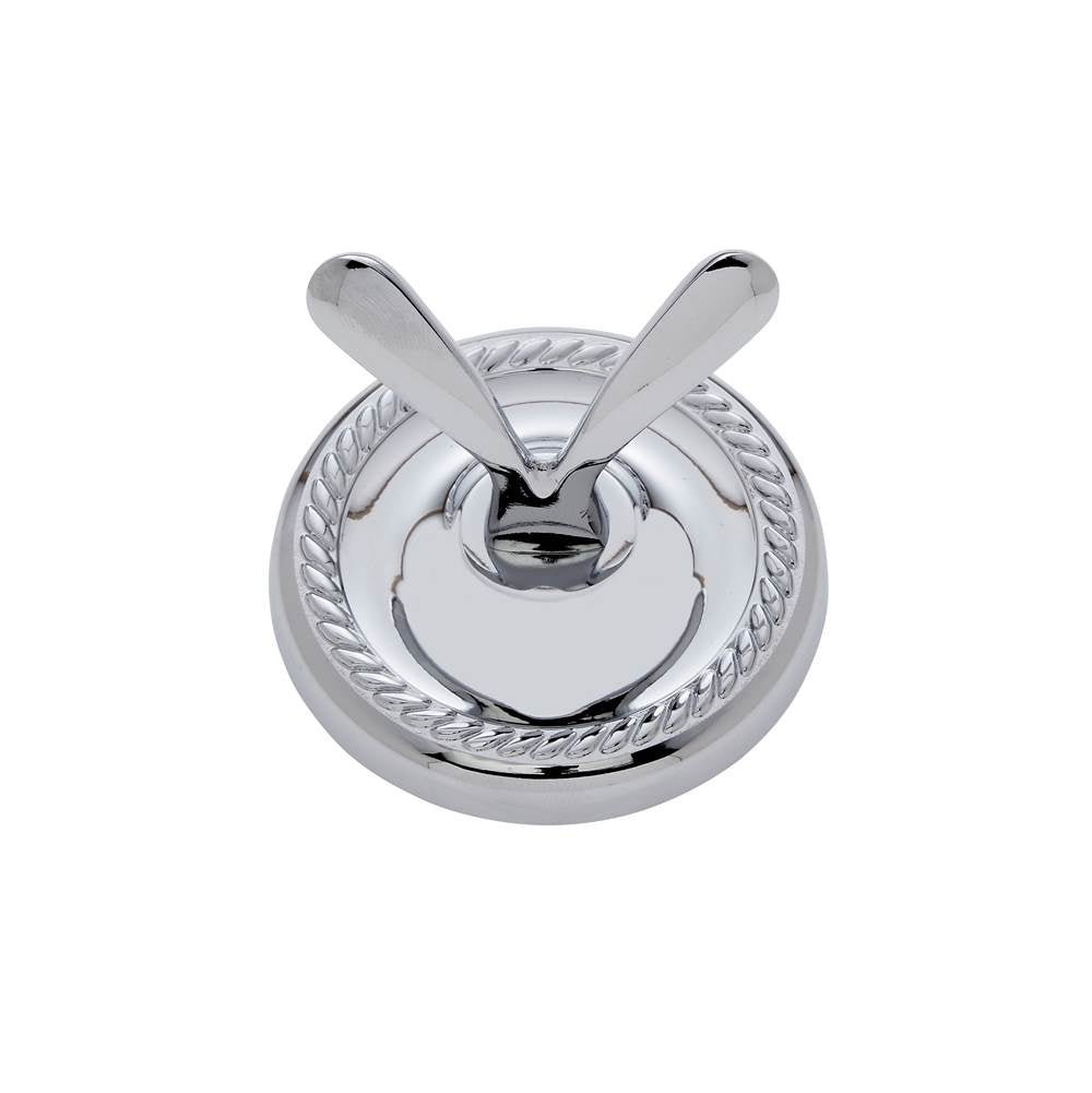 JVJ Hardware - Prestige Series Polished Chrome Finish Double Robe Hook C/S, Composition Solid Brass - Polished Chrome