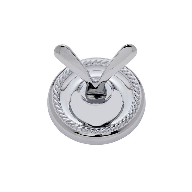 JVJ Hardware - Prestige Series Polished Chrome Finish Double Robe Hook C/S, Composition Solid Brass - Polished Chrome