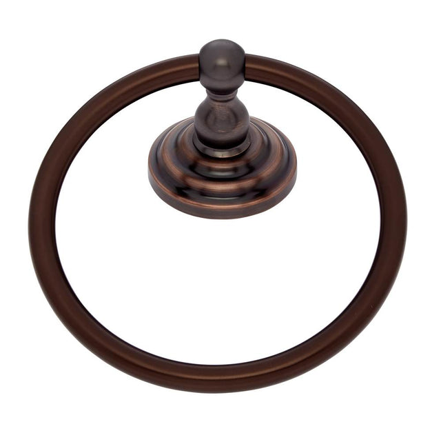 JVJ Hardware - Highland Series Old World Bronze Finish Towel Ring C/S, Composition Zamac - Old World Bronze