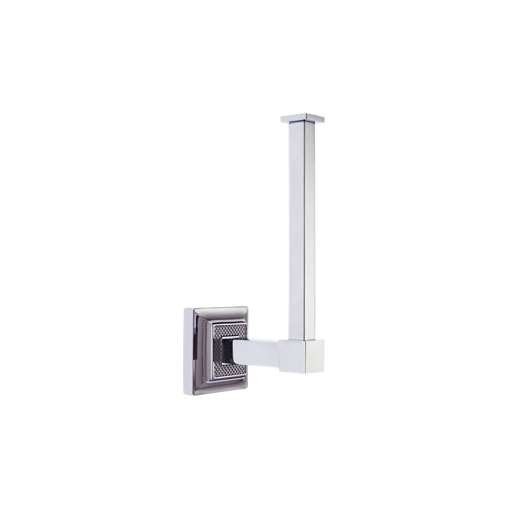 JVJ Hardware - Luster Series Polished Chrome Euro Paper Holder, Composition Solid Brass