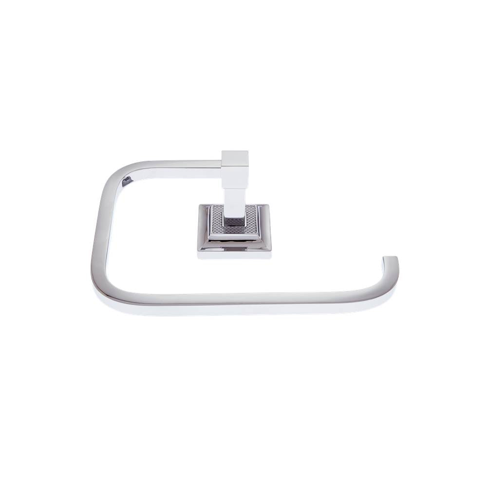 JVJ Hardware - Luster Series Polished Chrome Finish Towel Ring, Composition Solid Brass