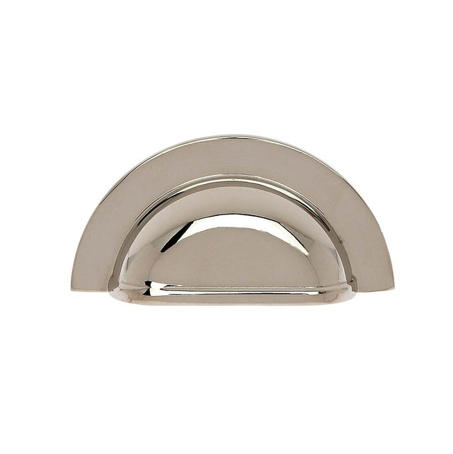 JVJ Hardware - Classic Collection Polished Nickel Finish 3'' c/c Smooth Cup Pull, Composition Solid Brass - Polished Nickel