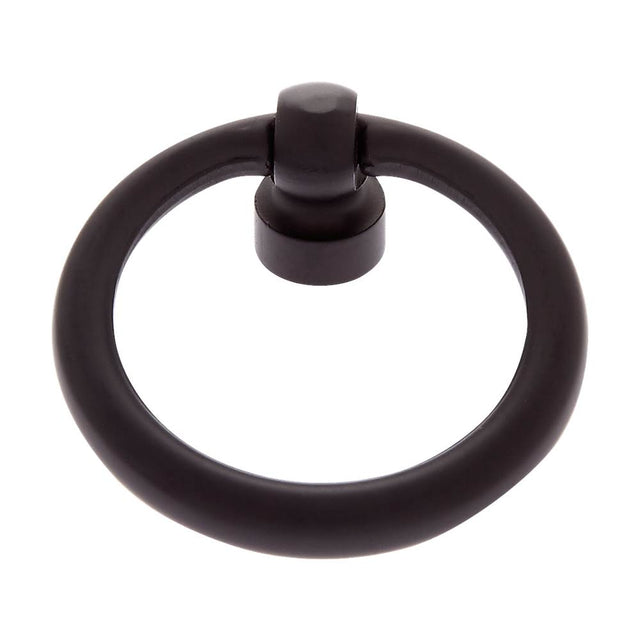 JVJ Hardware - Classic Collection Matte Black Finish 1-1/2'' Diameter Ring Pull, Composition Solid Brass - Matte Black