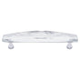 JVJ Hardware - Pure Elegance Collection Polished Chrome Finish 128 mm c/c Wide 31 percent Leaded  Crystal Pull, Composition Leaded Crystal and Solid Brass - Satin Nickel