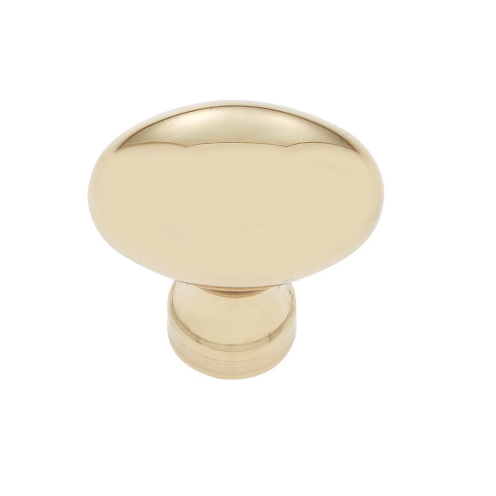 JVJ Hardware - Classic Collection Solid Brass Finish 1-3/16'' X 3/4'' Football Knob, Composition Solid Brass - Polished Brass