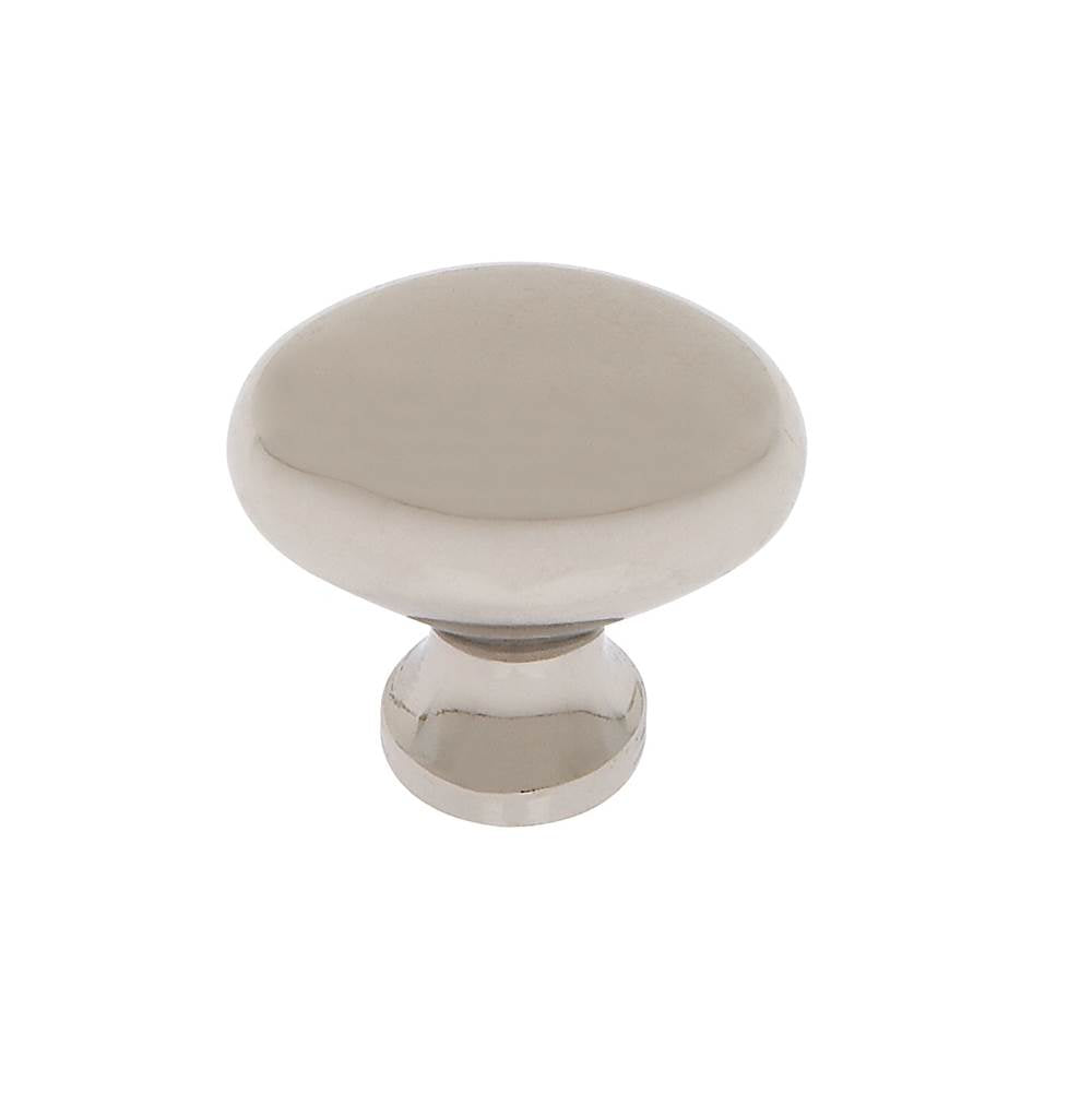JVJ Hardware - Classic Collection Polished Nickel Finish 1-3/16'' X 3/4'' Football Knob, Composition Solid Brass - Polished Nickel