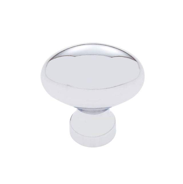 JVJ Hardware - Classic Collection Polished Chrome Finish 1-3/16'' X 3/4'' Football Knob, Composition Solid Brass - Polished Chrome