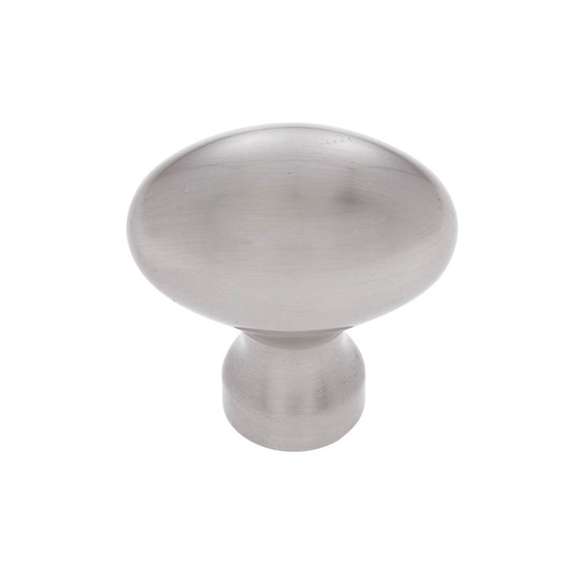 JVJ Hardware - Classic Collection Satin Nickel Finish 1-3/16'' X 3/4'' Football Knob, Composition Solid Brass - Satin Nickel