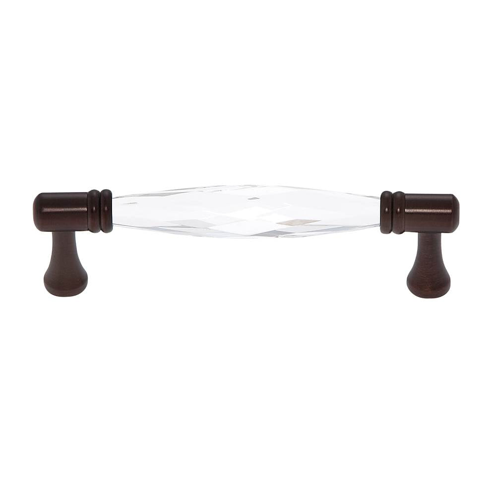 JVJ Hardware - Pure Elegance Collection Old World Bronze Finish 96 mm c/c Faceted 31 percent Leaded Crystal Pull, Composition Leaded Crystal and Solid Brass - Old World Bronze