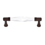 JVJ Hardware - Pure Elegance Collection Old World Bronze Finish 96 mm c/c Faceted 31 percent Leaded Crystal Pull, Composition Leaded Crystal and Solid Brass - Old World Bronze