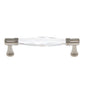 JVJ Hardware - Pure Elegance Collection Polished Nickel Finish 96 mm c/c Faceted 31 percent Leaded Crystal Pull, Composition Leaded Crystal and Solid Brass - Polished Nickel
