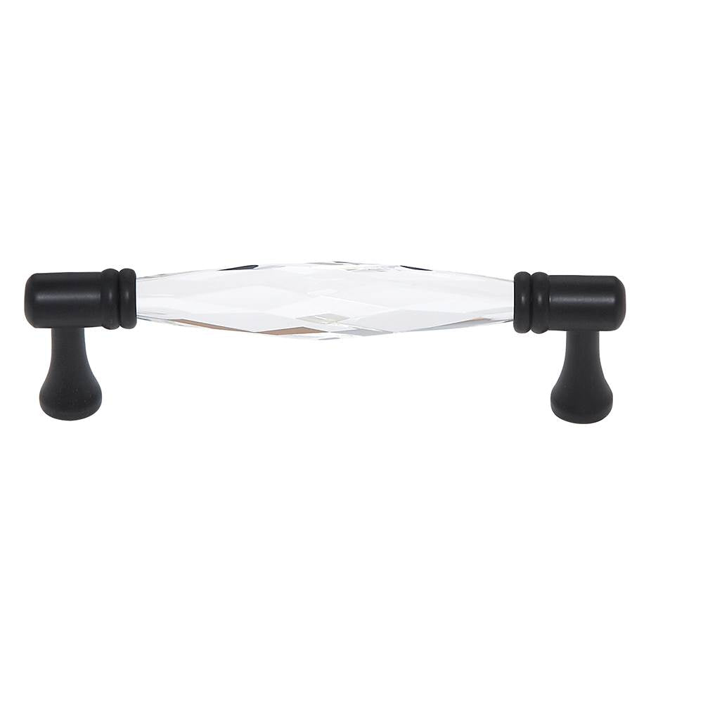 JVJ Hardware - Pure Elegance Collection Oil Rubbed Bronze Finish 96 mm c/c Faceted 31 percent Leaded Crystal Pull, Composition Leaded Crystal and Solid Brass - Oil Rubbed Bronze