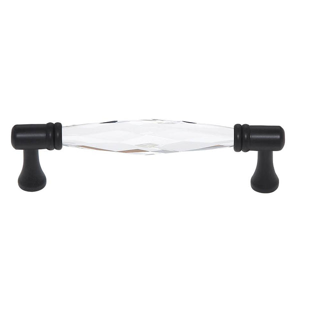 JVJ Hardware - Pure Elegance Collection Oil Rubbed Bronze Finish 96 mm c/c Faceted 31 percent Leaded Crystal Pull, Composition Leaded Crystal and Solid Brass - Oil Rubbed Bronze