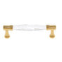 JVJ Hardware - Pure Elegance Collection 24K Gold Finish 96 mm c/c Faceted 31 percent Leaded Crystal Pull, Composition Leaded Crystal and Solid Brass - 24k Gold