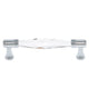 JVJ Hardware - Pure Elegance Collection Polished Chrome Finish 96 mm c/c Faceted 31 percent Leaded Crystal Pull, Composition Leaded Crystal and Solid Brass - Polished Chrome