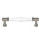 JVJ Hardware - Pure Elegance Collection Satin Nickel Finish 96 mm c/c Faceted 31 percent Leaded Crystal Pull, Composition Leaded Crystal and Solid Brass - Satin Nickel