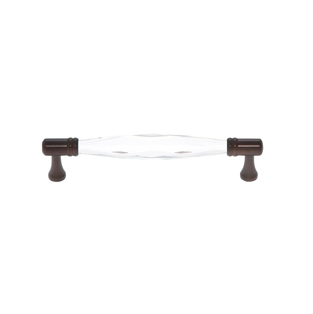 JVJ Hardware - Pure Elegance Collection Old World Bronze Finish 128 mm c/c Faceted 31 percent Leaded Crystal Pull, Composition Leaded Crystal and Solid Brass - Old World Bronze