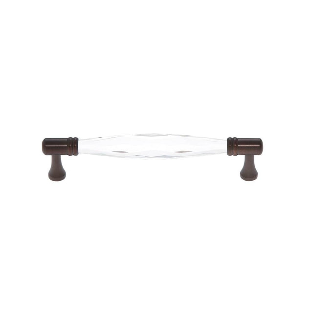 JVJ Hardware - Pure Elegance Collection Old World Bronze Finish 128 mm c/c Faceted 31 percent Leaded Crystal Pull, Composition Leaded Crystal and Solid Brass - Old World Bronze