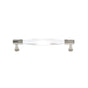 JVJ Hardware - Pure Elegance Collection Polished Nickel Finish 128 mm c/c Faceted 31 percent Leaded Crystal Pull, Composition Leaded Crystal and Solid Brass - Polished Nickel