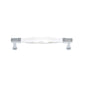 JVJ Hardware - Pure Elegance Collection Polished Chrome Finish 128 mm c/c Faceted 31 percent Leaded Crystal Pull, Composition Leaded Crystal and Solid Brass - Polished Chrome