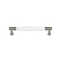 JVJ Hardware - Pure Elegance Collection Satin Nickel Finish 128 mm c/c Faceted 31 percent Leaded Crystal Pull, Composition Leaded Crystal and Solid Brass - Satin Nickel