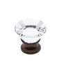 JVJ Hardware - Pure Elegance Collection Old World Bronze Finish 30 mm (1-3/16'') Flat Top 31 percent Leaded Crystal Knob, Composition Leaded Crystal and Solid Brass - Old World Bronze