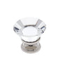 JVJ Hardware - Pure Elegance Collection Polished Nickel Finish 30 mm (1-3/16'') Flat Top 31 percent Leaded Crystal Knob, Composition Leaded Crystal and  Solid Brass - Polished Nickel