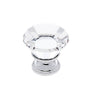 JVJ Hardware - Pure Elegance Collection Polished Chrome Finish 30 mm (1-3/16'') Flat Top 31 percent Leaded Crystal Knob, Composition Leaded Crystal and Solid Brass - Polished Chrome